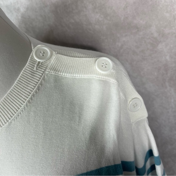 MaxMara Monogram Embroidered  Ragno Top In Blue Women's Size L - Picture 6 of 8